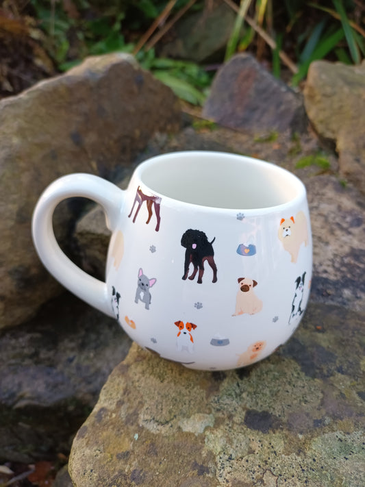 Wags and Whiskers Dog Print Ceramic Mug