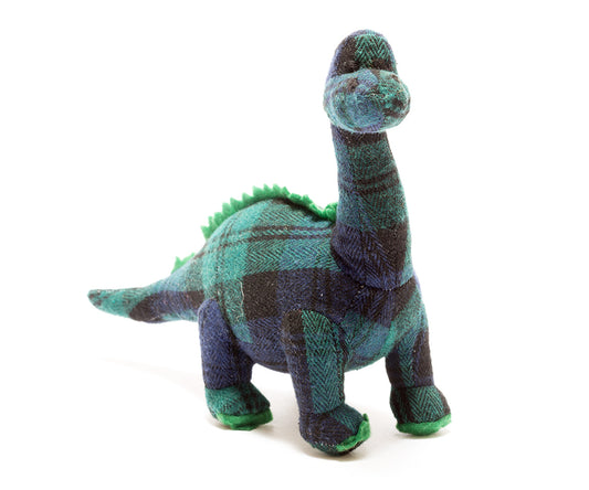 Diplodocus Rattle - Blue Tartan